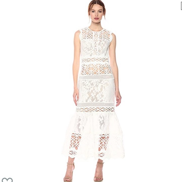 ML Monique Lhuillier Arabella Floral Lace Dress 4 - Picture 1 of 16